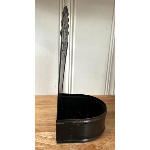 VTG Punched Metal Tin Candle Holder Wall Or Table Mount - Picture 5 of 12